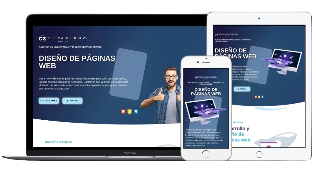 Navega en todos tus dispositivos con el plan de desarrollo o diseño de páginas web.